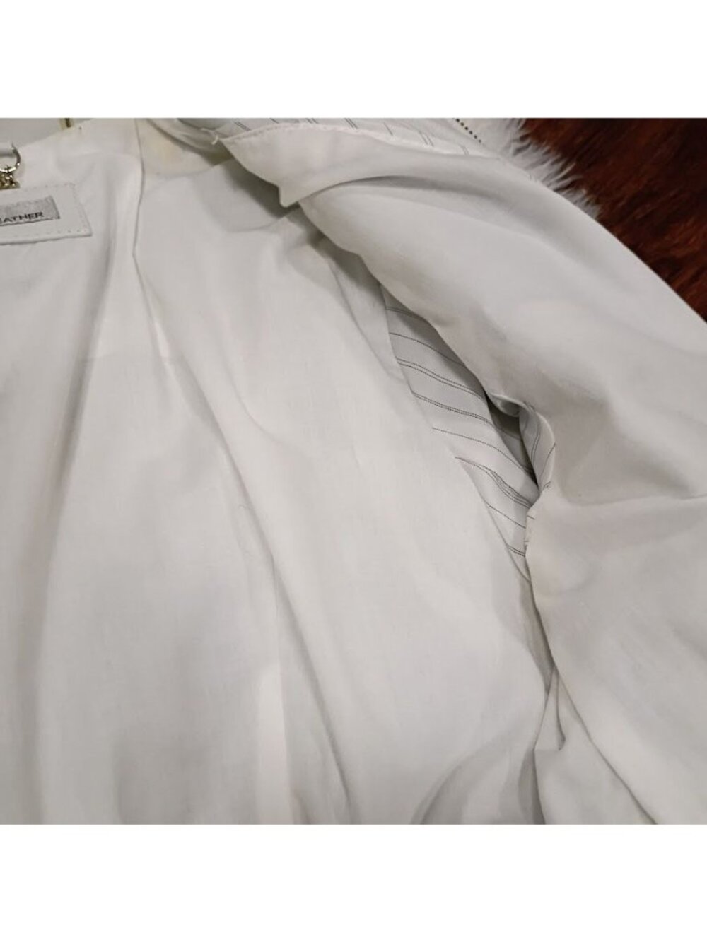 Wilsons Leather M Buttersoft Womens Slate White Clean Preppy Jacket Zip Pockets - Picture 15 of 16